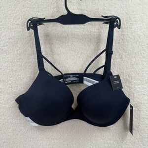 Tommy Hilfiger Navy Blue strappy back Push-Up Bra Intimates 34C NWT